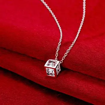 

Another Silver, European and American Hot-selling Fashion Personality Cube Zircon Ladies Necklace SPCN750 LKNSPCN750