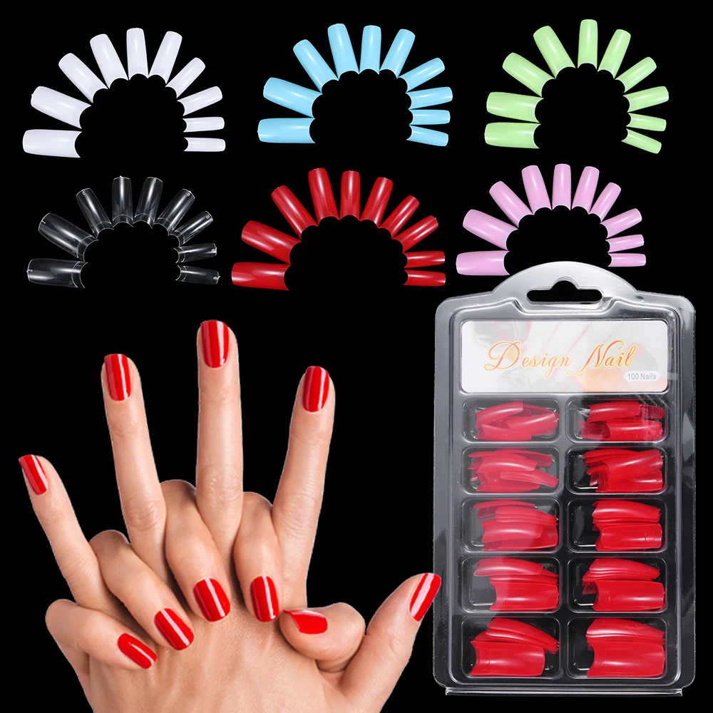 Накладные ногти для балерины 100 шт./кор. 14 типов маникюр на шпильках французского