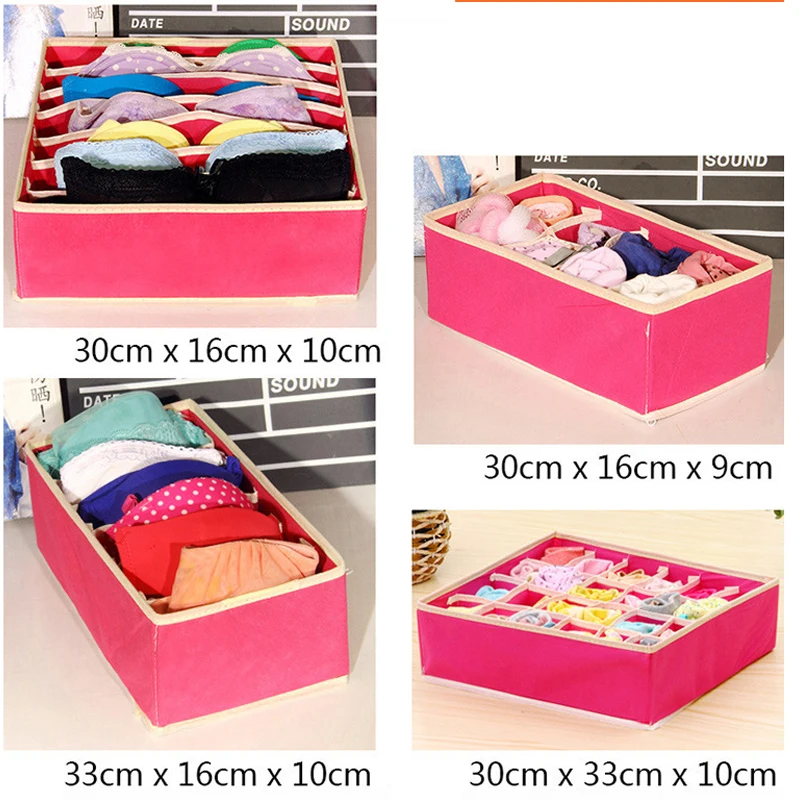 Multi-size Bra Underwear Organizer For Line Foldable Home Storage Box Non-woven Wardrobe Drawer Closet Organizer For Scarf Socks