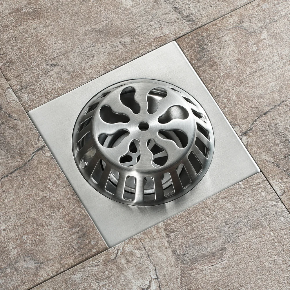 

HIDEEP balcony outdoor floor drain 100*100mm stainless steel wire drawing anti-blocking outdoor floor drain