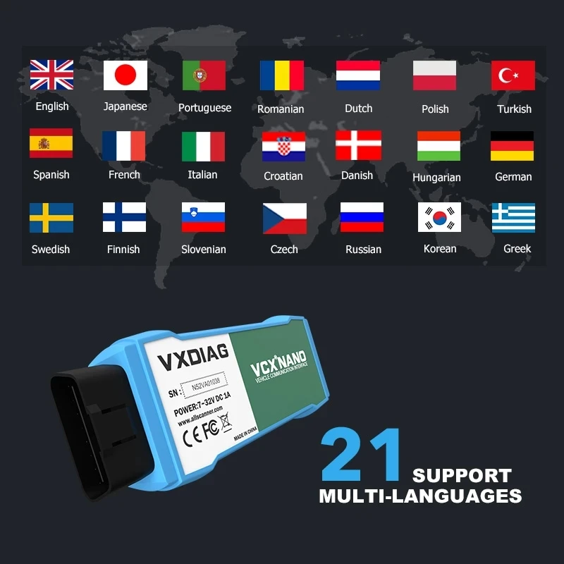 Автомобильные диагностические инструменты VXDIAG VCX NANO obd2 для VW V5.1.6/V7.1.1 Wi Fi/USB