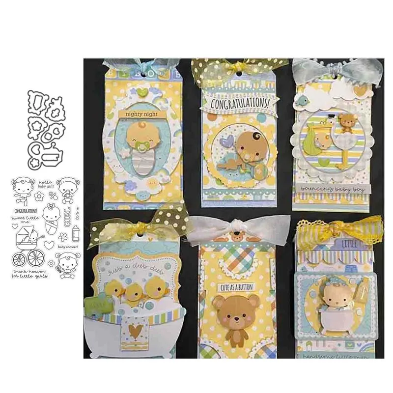 

JC Rubber Stamps and Metal Cutting Dies Baby Carriage for Scrapbooking Craft Stencil Card Make Album Sheet Model Template Decor