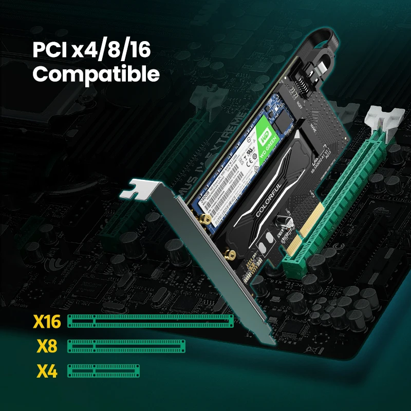 ugreen pcie to m2 adapter nvme pci express x1684 adapter ssd m 2 enclosure 32gbps pci e card mb key computer add on cards free global shipping