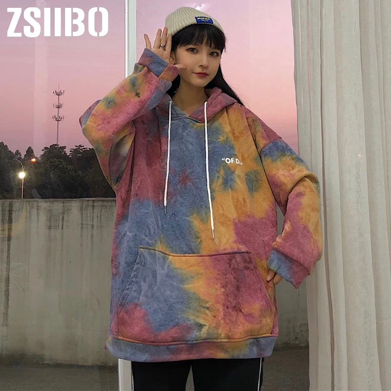 Женские толстовки с капюшоном в Корейском стиле новинка зимы 2019 Модный Цветной