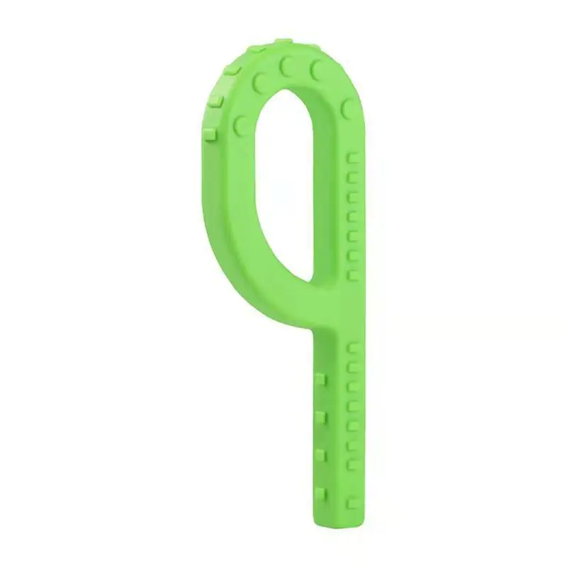 Green 1 Силиконовый D P образный захват для детей, прорезыватели для зубов, игрушка для детей, аутизм, оральный мотор, жевательные инструменты - Цвет: Green 1