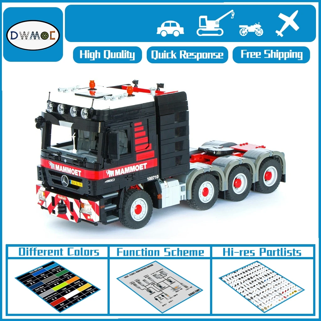 

Moc-6075 heavy truck 4160 mammoth color matching mosaic building block technology assembly Boy Gift sticker