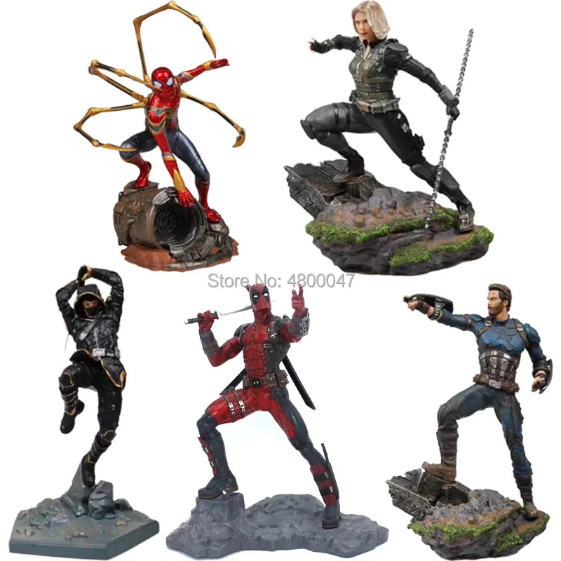 Мстители Капитан Америка фигурка Marvel Железный человек Человек-паук Дэдпул Дэнверс статуя Железный студии ПВХ Фигурки Игрушка Фигурка