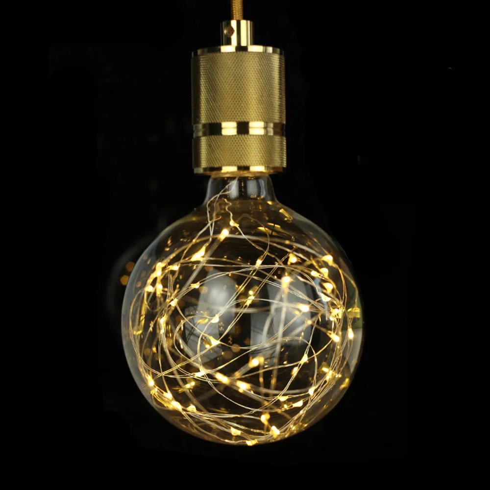 

Antique LED bulbs Creative Soft light Christmas modeling Decorative lamp Spherical warm light Personalized retro lamp E27 1.5W