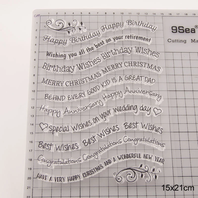 Прозрачные штампы на день рождения для скрапбукинга изготовления открыток