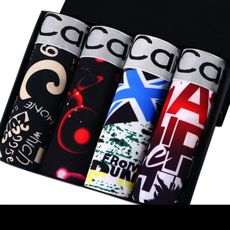 

4pcs men's panties boxer men underwear underpants man Summer Silk Shorts for male couple sexy set large size under wear lot