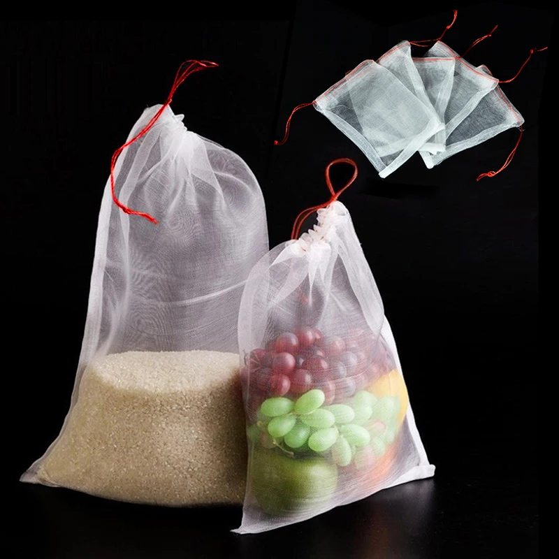 

Drawstring Reusable Protection Bag For Seeds Soaking Germination Fruit Mesh Bags Garden Vegetables Nylon Daily Use