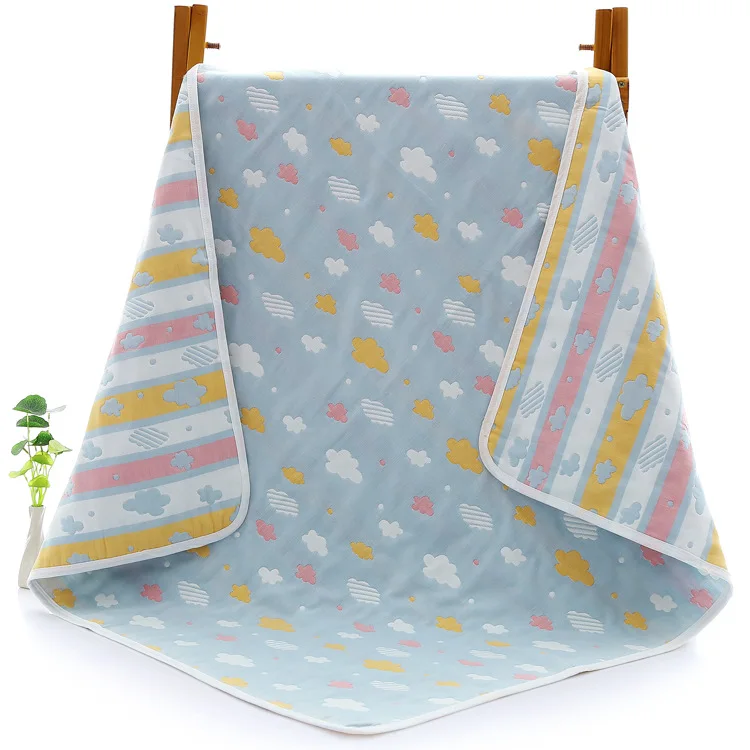 

Newborn Summer 105X110cm Baby 100% Cotton Blankets 6 Layers Quilt Muslin Wrap Swaddle Stroller Baby Blankets Infant Bath Towel