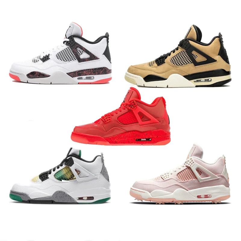 

Top Quality 2021 New Men's Basketball Shoes Thunder Pure Money Bred College Blue Designer Retro 4 Sneakers