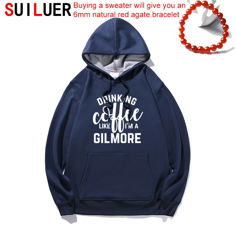 

Drinking Coffee Like A Gilmore Slogan Women Fleece Cotton Hoodies Winter Autumn Sweatshirts Plus Size Pullovers Couple Clothes