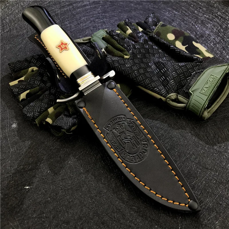

Russian Nkvd Ussr Finka NKVD Outdoor Survival Hunting Bowie Knives Camping Fixed Blade Straight Tactical knifes Camping Knife