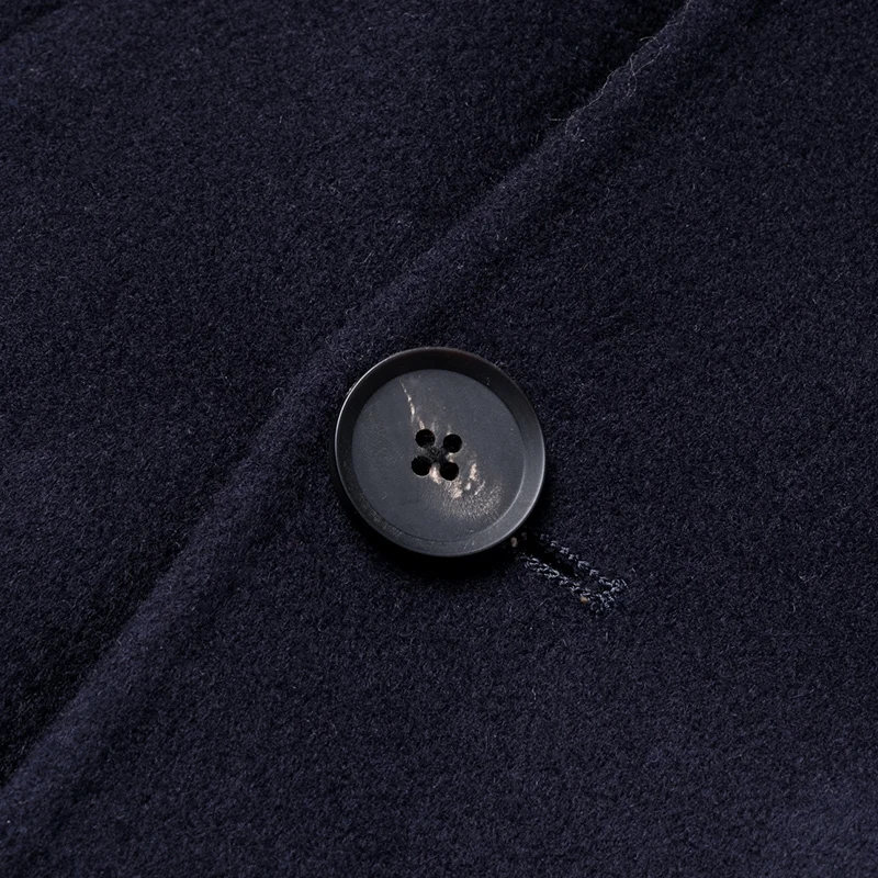 Мужское двухстороннее шерстяное пальто ветровка ручной работы Осень-Зима 100% |