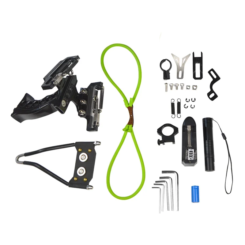 Профессиональная охотничья Рогатка металлический корпус с зеленым лазером для