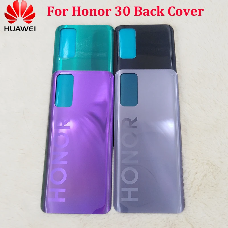 

Оригинальная задняя крышка батарейного отсека для Huawei Honor 30, стеклянная задняя дверь, Сменный Чехол, запасные части для Honor30 BMH-AN10 с логотипом
