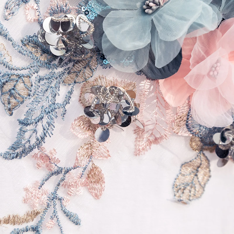 Женские летние футболки с цветочным узором вышивкой бисером круглым вырезом и