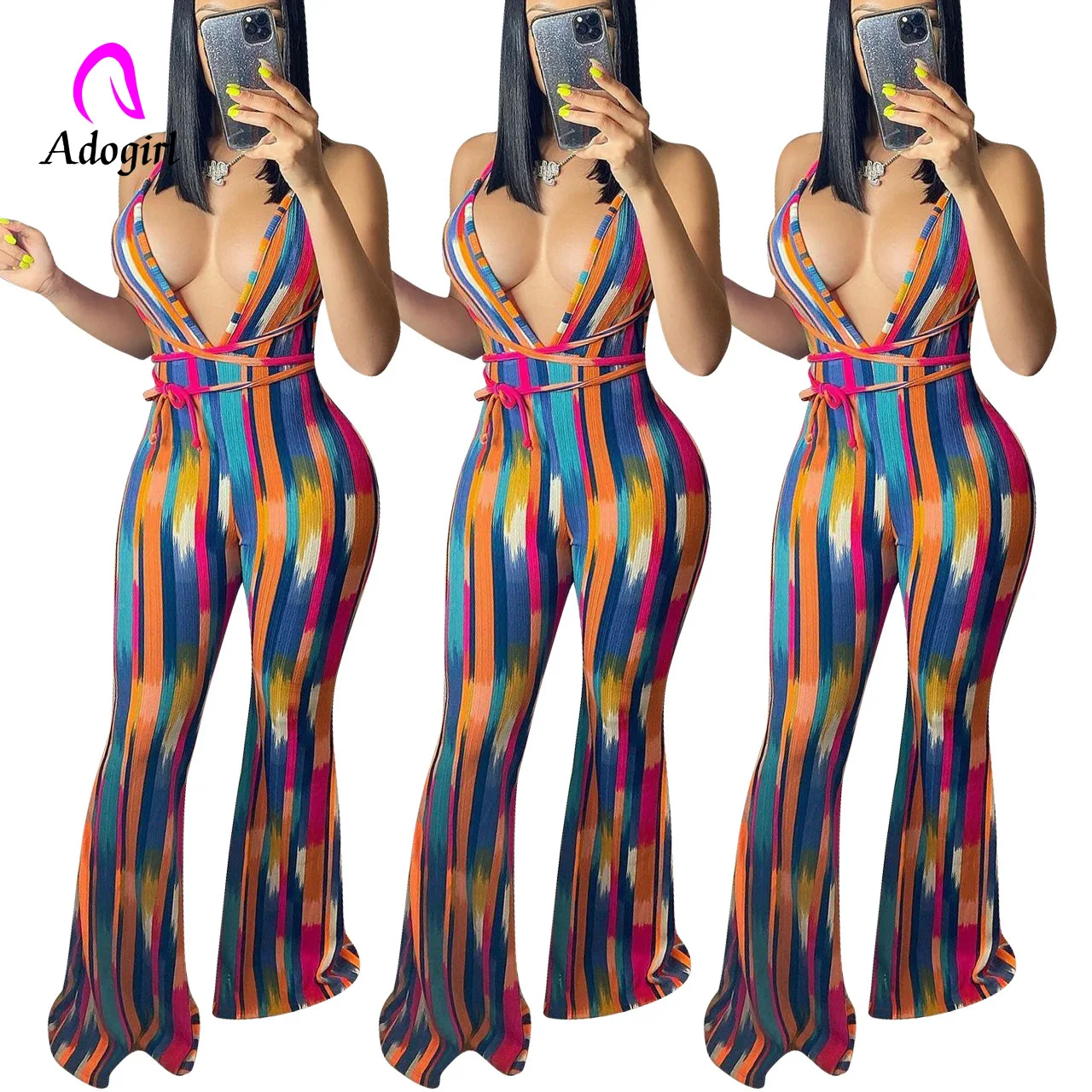 

Halter Women Rompers 2021 Summer Off Shoulder Deep V Neck Jumpsuit Sexy Backless Night Club Party One Piece Workout Activewear