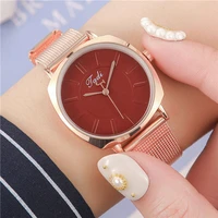 fashion womens mesh belt watch quartz watch simple wristwatch lady wristwatch female clock gifts