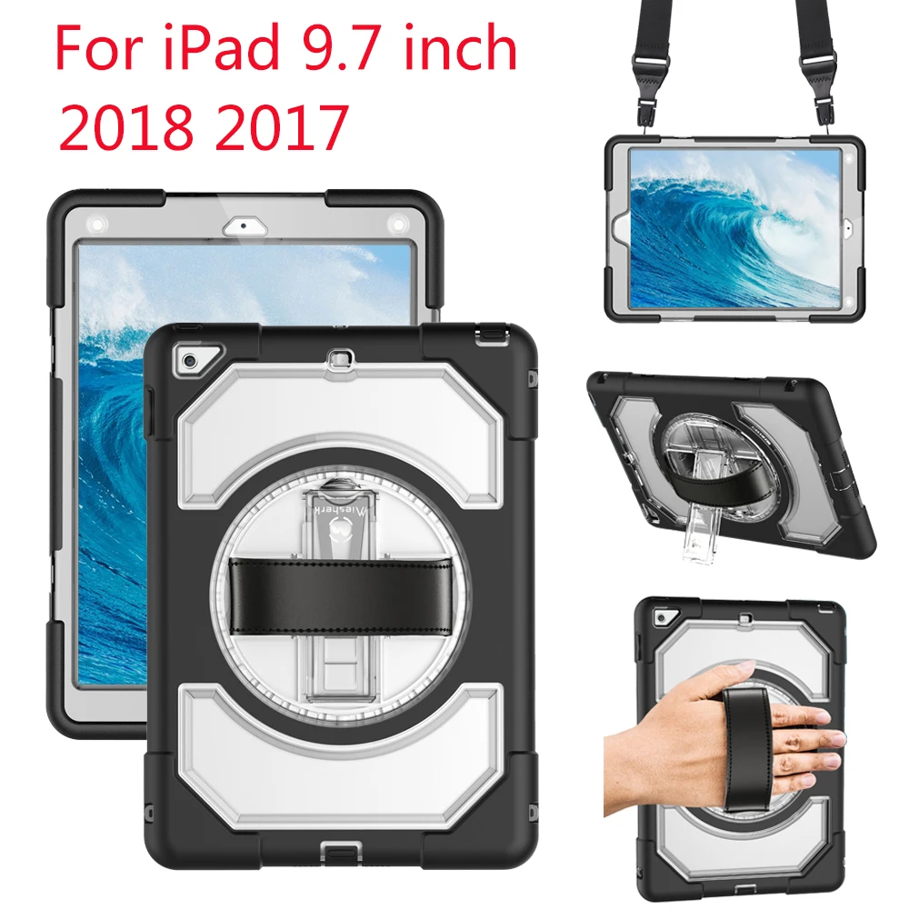 Силиконовый чехол для iPad 2018 2017 9 7 дюймов задняя крышка с поворотной на 360