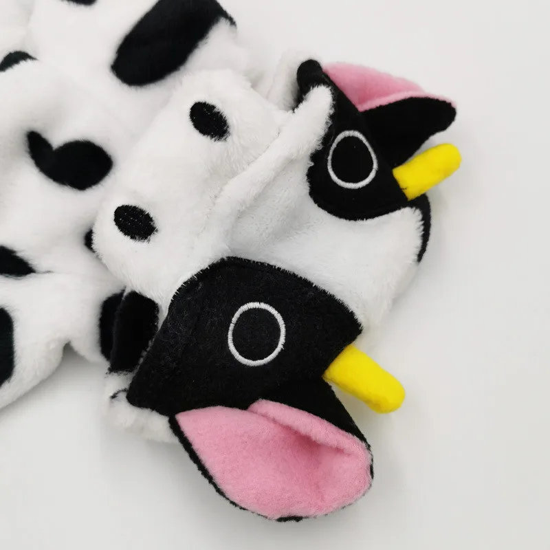 Корова костюм для собаки пальто Детские Зимние хлопковые куртки на 4 ножках с