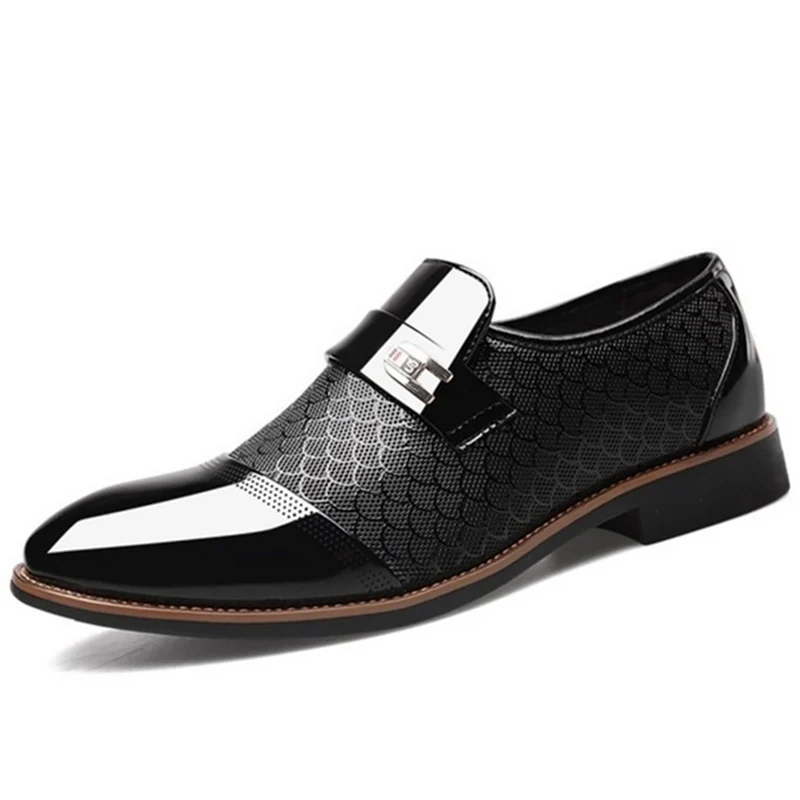 Мужская обувь повседневные брифы 45-48 однотонные Нескользящие кожаные туфли