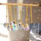 Подвесные бусины Луна солнце светильник Ловец Хрустальный наружный настенный ветер колокольчики Висячие капли домашний декор колокольчики