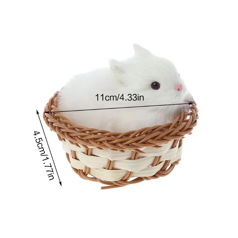 Реалистичные заяц кролики в корзине пушистые плюшевые игрушки ремесло