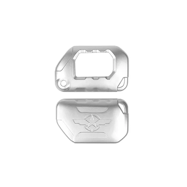 silver MOPAI чехол для автомобильных ключей Jeep Wrangler JL+ ABS чехол для автомобильных ключей аксессуары для Jeep Wrangler JL - Название цвета: silver