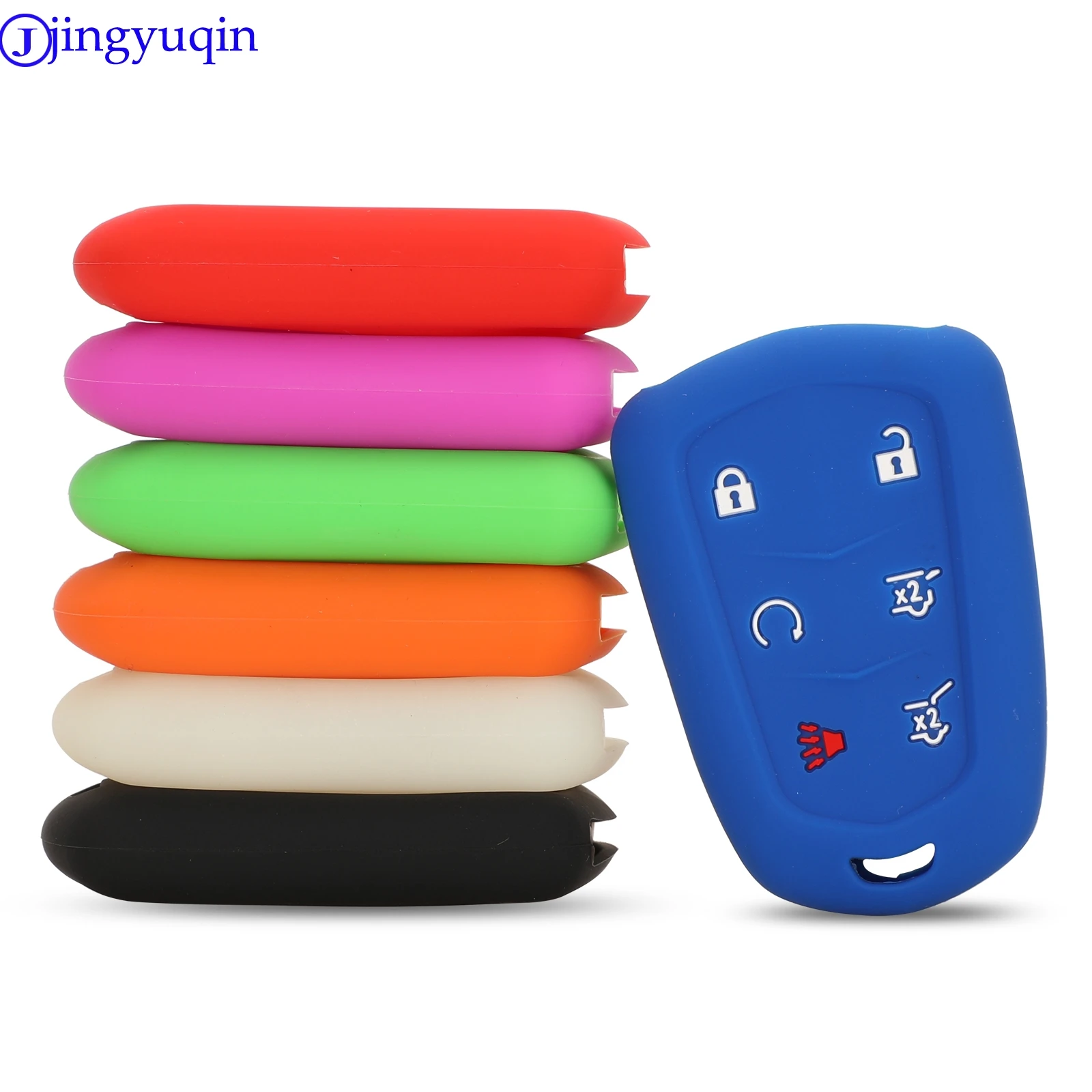 

Jingyuqin 6 Buttons For Cadillac Escalade 2015 - 2016 Remote Car Key Case Silicone Protect Shell Car Accessories