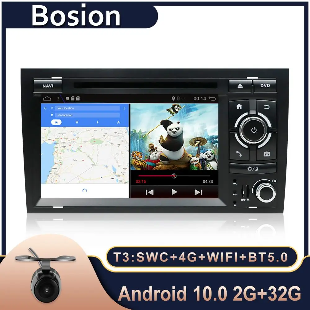 2din четырехъядерный 7 дюймов Android 10 0 автомобильный DVD плеер для Audi A4 GPS навигация