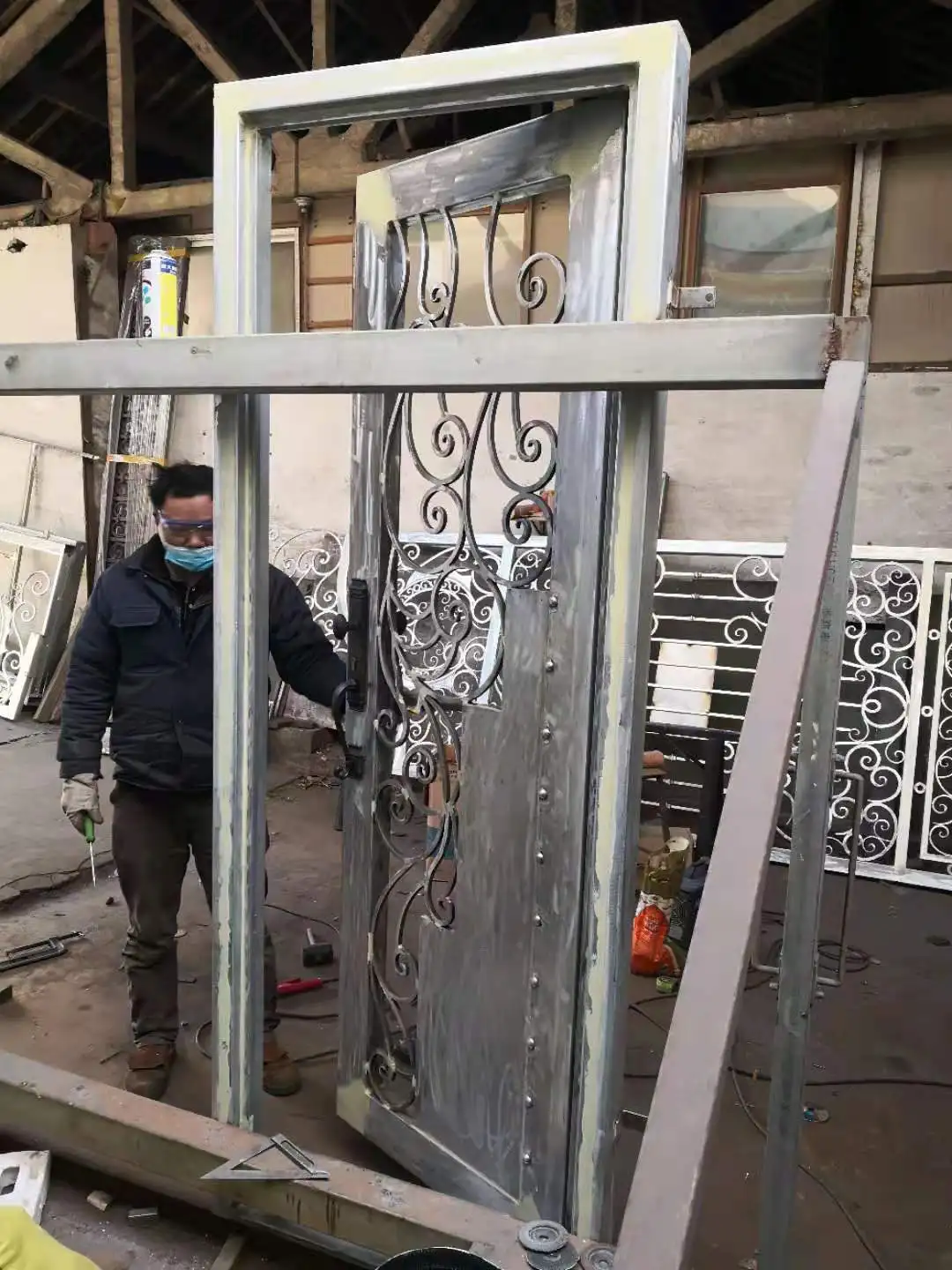 Фотообои, кованые железные входные двери, EXW Шанхай, заводская цена, стоимость доставки, дополнительная фотография