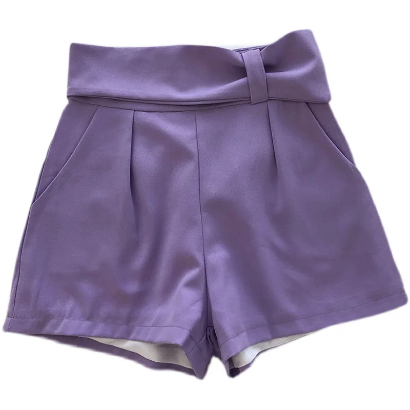 

Kimutomo Solid Casual Shorts Women 2021 Summer New Fashion Korean Ins Style Female High Waist All-matching Wide Leg Bottoms