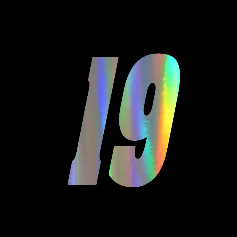 Наклейка на мотоцикл Светоотражающая наклейка Счастливый номер 19 для автомобиля