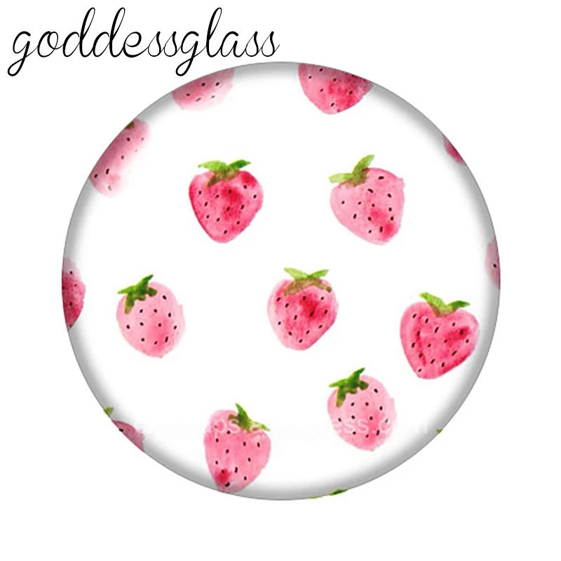 

New Cute Fruit watermelon pineapple Pizza 10pcs 12mm/16mm/18mm/25mm Round photo glass cabochon demo flat back Making findings