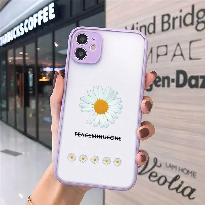 

Black White Flower Daisy luxury Phone Cases shellmatte transparent For iphone 7 8 11 12 plus mini x xs xr pro max cover