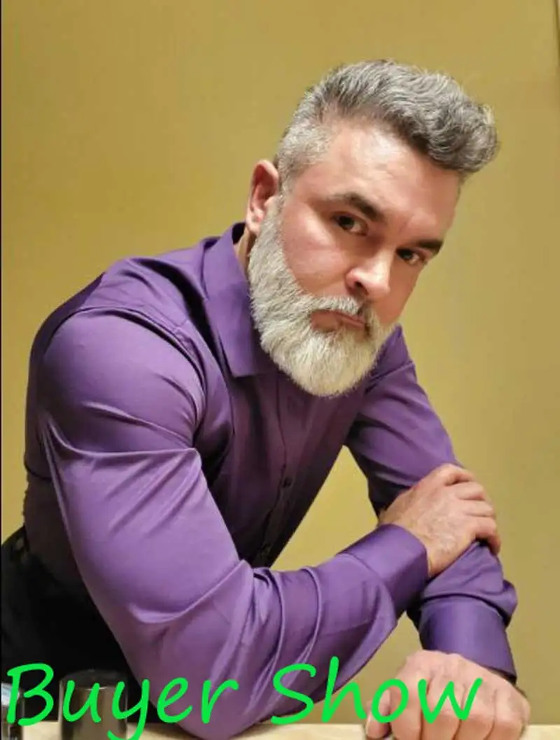 Purple Men's Bamboo Fiber Dress Shirt 2022 Brand New Slim Fit Long Sleeve Chemise Homme Non Iron Easy Care Formal Shirt For Men