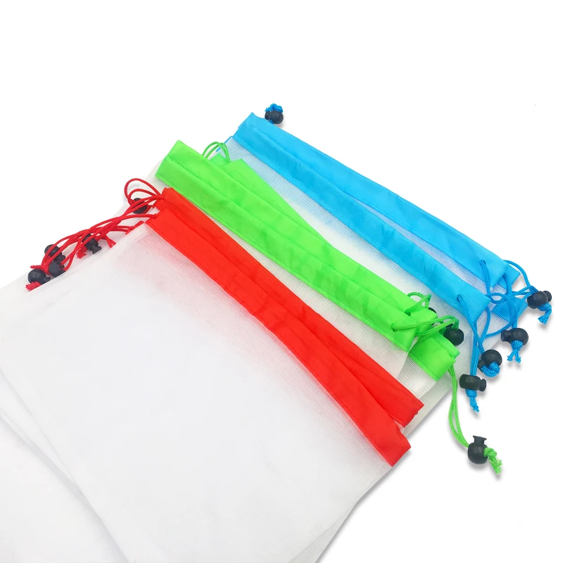 Многоразовые сетчатые продуктовые сумки экологически чистые моющиеся мешки для