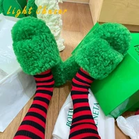 womens shoes flat slippers for fallwinter large size 35 43 lamb hair platform slippers for womens warm home womens slippers