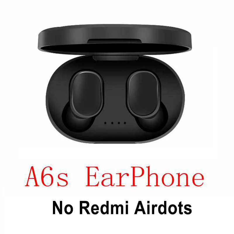 [] новые Xiaomi Redmi Airdots TWS Bluetooth наушники стерео бас BT 5,0 Eeadphones с микрофоном Handsfree наушники - Цвет: A6s black