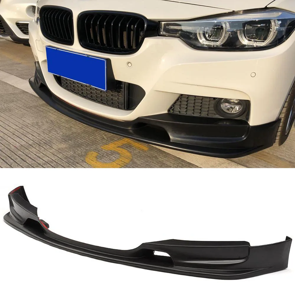 Черные передние разветвители для губ из пу BMW 3 серии F30 F35 M Sport Tech 2014-2018 передний