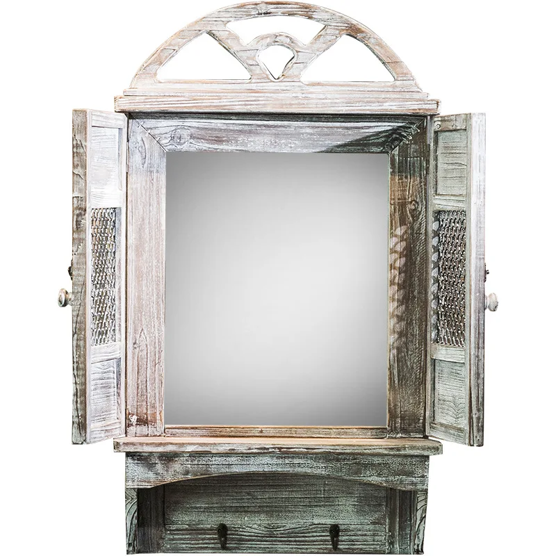 

Rural fake window mirror beauty salon wall decoration wedding dress shop creative dressing mirror wall hanging