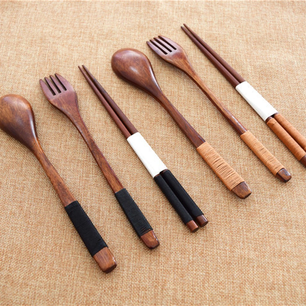 3 шт. деревянная посуда в японском стиле набор портативная проволочная