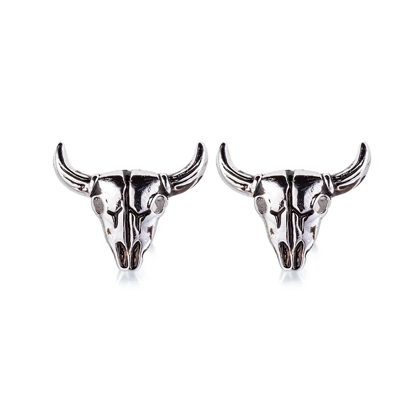 

2pcs Retro Bull Cartilage Earrings Ear Stud Tragus Helix Bar Copper Barbell Oreja Lobe Piercing Punk for Men Body Jewelry 16G