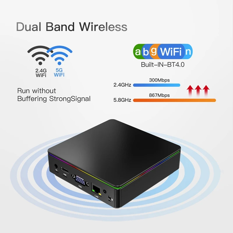 Mini PC Windows10 4G+64G for Atom Z8350 Quad Core Up to 1.92 GHz with Dual WiFi 2.4G 5G Smart Computer (UK Plug) | Компьютеры и офис