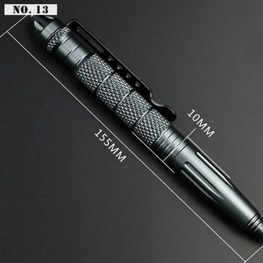 Ballpoint Pen Design Tactical Multi-function Tool Aluminum Alloy Glass Knife EDC Outdoor Survival Black/Silver | Инструменты