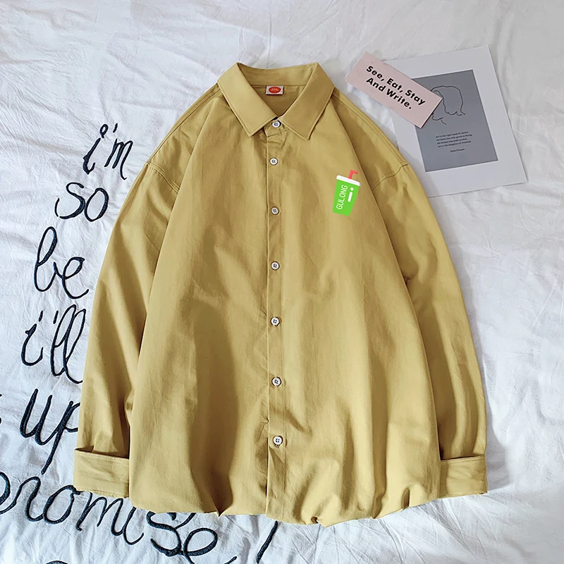 Повседневные рубашки для пар цветная Мужская рубашка на пуговицах Повседневная