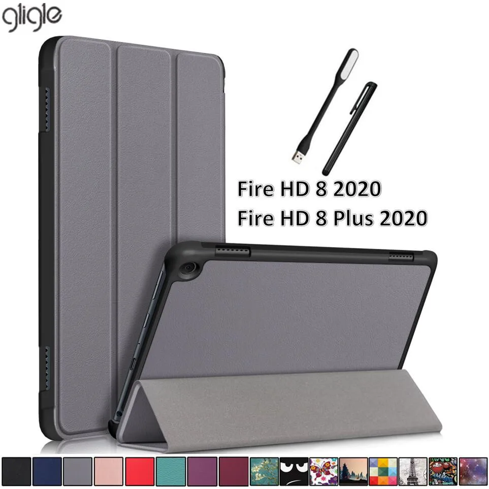 Чехол GLIGLE для Fire HD 8 Plus 2020 тонкий защитный чехол дюймов + Led сенсорная ручка|Чехлы